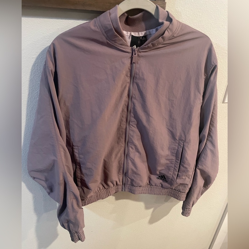 Adidas Mauve Bomber Jacket Big Kids Size Large - Picture 2 of 7